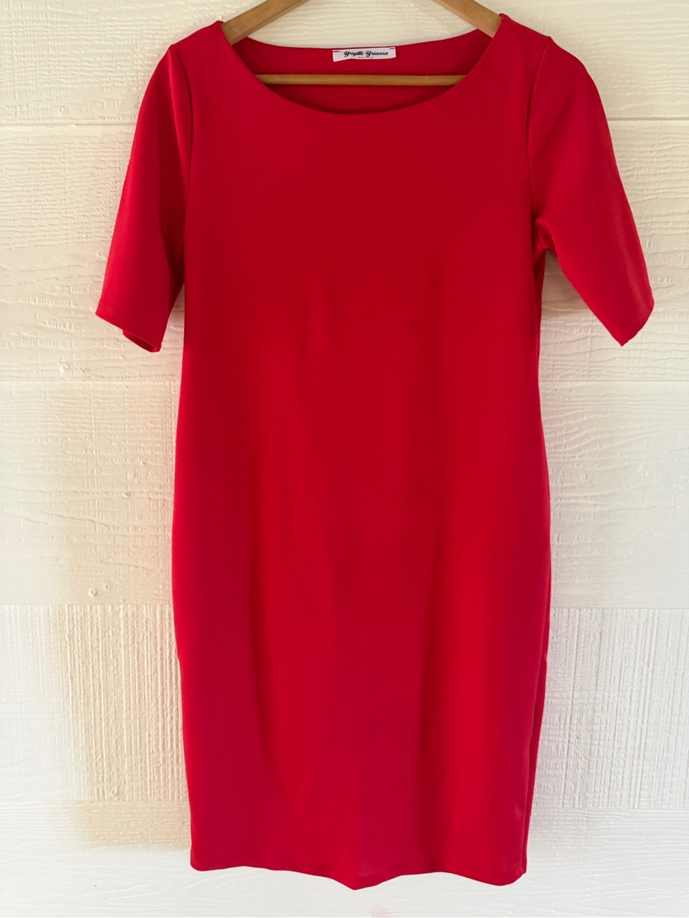 Brigitte Brianna Red Sheath Dress with Pockets Size Small
